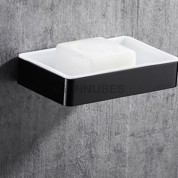 Caja de Jabón Montada en Pared de Baño de Aluminio sin Perforación