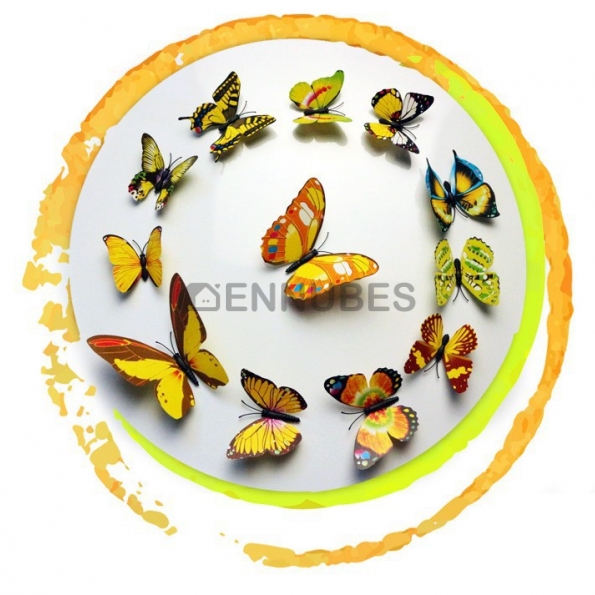 Pegatinas Mariposa Colorida de Pared Tridimensionales