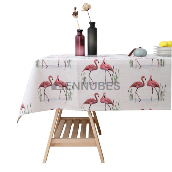 Manteles Lino de Algodón Flamingo Nórdico