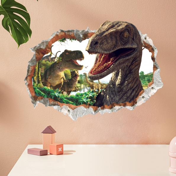 Pegatinas de Pared de Animales de Dinosaurios en 3D