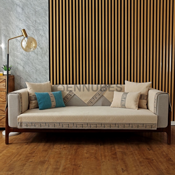 Cojín de Sofá de Tejido de Color Sólido para Cuatro Estaciones