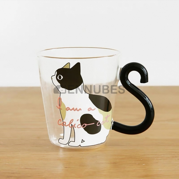 Taza de Vidrio de Gato de Creativos de Estilo Japonés