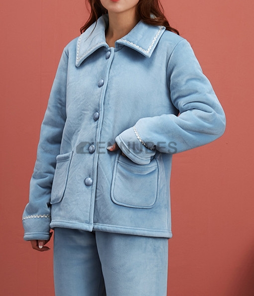 Pijamas Mujeres Grueso Invierno Azul