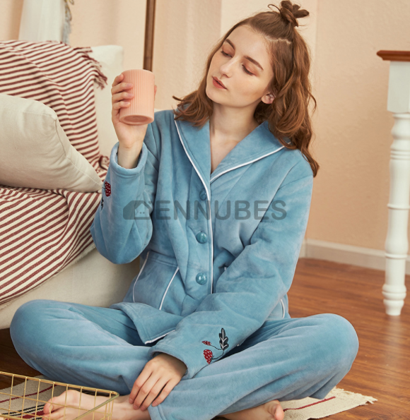 Pijamas Mujeres Invierno Peluche Estampado