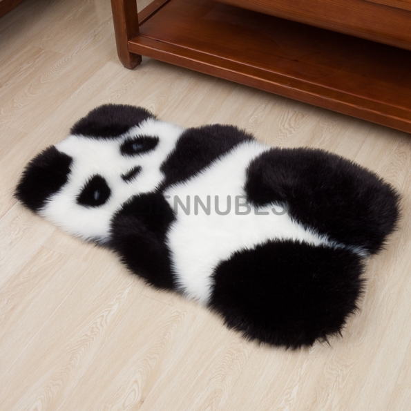 Alfombra Lavable Negra y Blanca de Panda para Bebé
