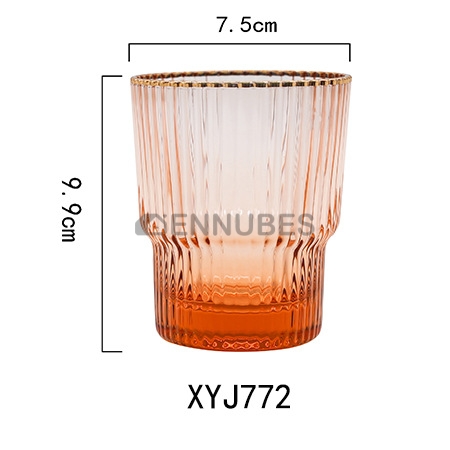 Vasos Cristal de Color Naranja Estilo Nórdico
