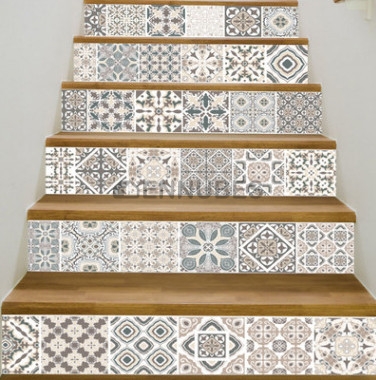 Pegatinas para Escaleras con Diseño de Azulejos