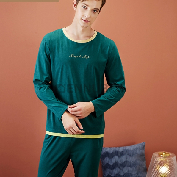 Pijamas Hombre Verde Estampado