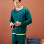 Pijamas Hombre Verde Estampado