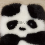 Alfombra Lavable Negra y Blanca de Panda para Bebé