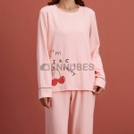 Pijamas Mujeres Otoño Estampado Cereza