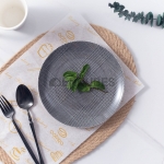 Plato Llano Pata de Gallo Redondo Estampado de Telacerámica Vajilla