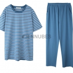 Pijama Hombre Rayas Azul Verano Traje
