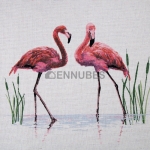 Manteles Lino de Algodón Flamingo Nórdico