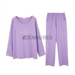Pijamas Púrpura Mujeres Estampado