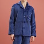 Pijamas Hombre Invierno Grueso Azul