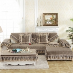 Cojín de sofá con Falda de Encaje de Color Sólido de Estilo Europeo