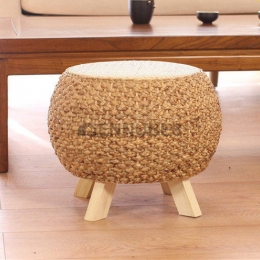 Taburete Bajo de Ratán de Paja Creative en Casa