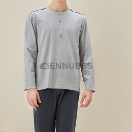 Pijamas Traje Hombre Algodón Gris