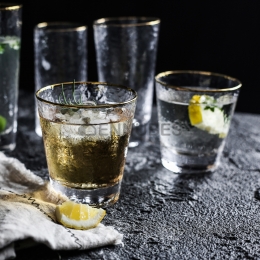 Vasos Borde Dorado Resistente Estilo Europeo