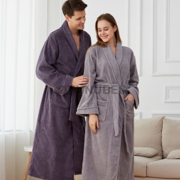Pijamas de Pareja de Algodón Grueso de Otoño e Invierno