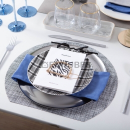 Plato Llano Pata de Gallo Redondo Estampado de Telacerámica Vajilla