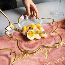 Plato Vidrio Color Rosa de Forma Mate Novedosa