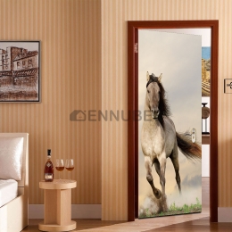 Calcomanía de la Puerta de Caballo Corriendo Dimensional