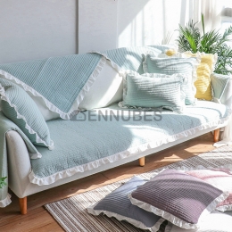 Funda de Sofá de Tela Antideslizante para la Sala de Estar de Color Sólido