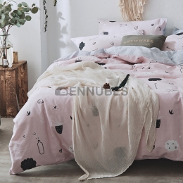Funda Nórdica de 100% Algodón con Diseño de Patrón Combinado