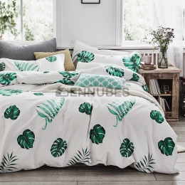 Funda Nórdica de 100% Algodón con Diseño de Planta