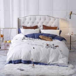 Funda Nórdica de 100% Algodón con Bordado Personas