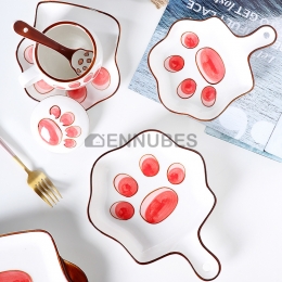 Platos Hornear Cerámica de un Solo Mango Estilo Europeo Creativo Nórdico