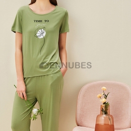 Pijamas Mujeres Estampado Flores Verano