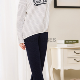 Pijamas Mujeres Rayas Estampado Primavera