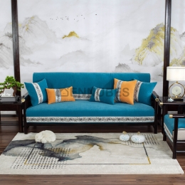 Funda de Sofá de Color Sólido con Bordes Anchos en Cuatro Estaciones