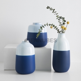Jarrón de Cerámica Bicolor Nórdico y Moderno