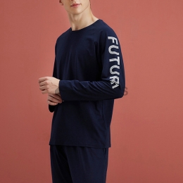 Pijamas Hombre Estampado Azul Oscuro