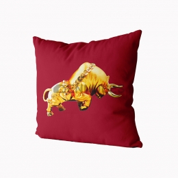 Cojín Decorativo Estampado de Toro Simple de Felpa Nórdico