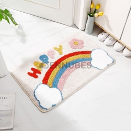 Alfombra Antideslizante Lavable Suave de Arco Iris para Bebé