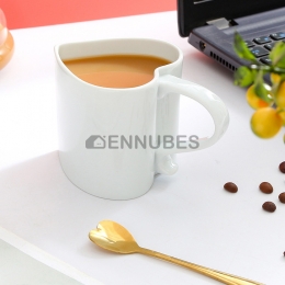 Taza de Cerámica del Desayuno de La Leche en Forma de Corazón