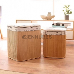 Taburete de Bambú para Cambiar los Zapatos Y Almacenamiento de la Casa