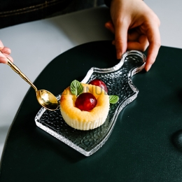 Plato Vidrio Transparente de Forma Mate Novedosa