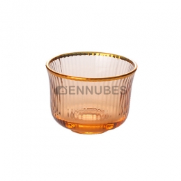 Vasos Cristal Borde Dorado Estilo Moderno