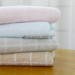 Toalla Sencilla de Algodón a Cuadros de Color Caramelo