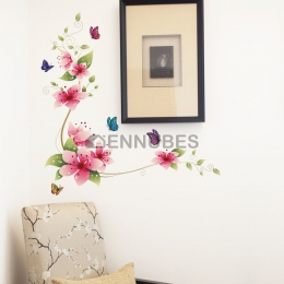 Calcomanías de Pared con Flores y Mariposas