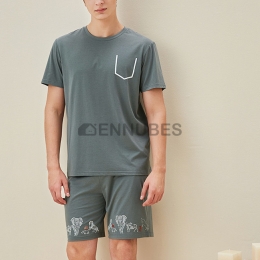 Pijamas Verano Hombre Estampado Animales