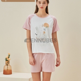 Pijamas Mujeres Estampado Rosa Verano