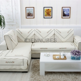 Cojines de Sofá de Algodón Rústico Lavado y Bordado