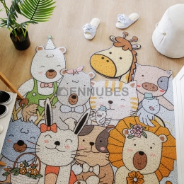 Alfombra Lavable Antideslizante de Animales Dibujos Animados para Bebés